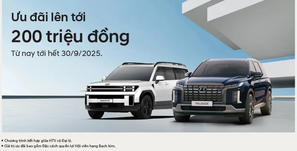 Hyundai ưu đãi mua xe tháng 9/2025 trị giá ưu đãi lên đến hơn 200 triệu đồng